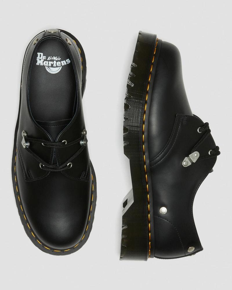 Black Men's Dr Martens 1461 Bex Stud Leather Oxfords Shoes | CA 588VRW